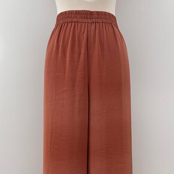 Barefoot Dreams Washed Satin Wide Leg Pants Amberglow Size XL NWT - Picture 2 of 10